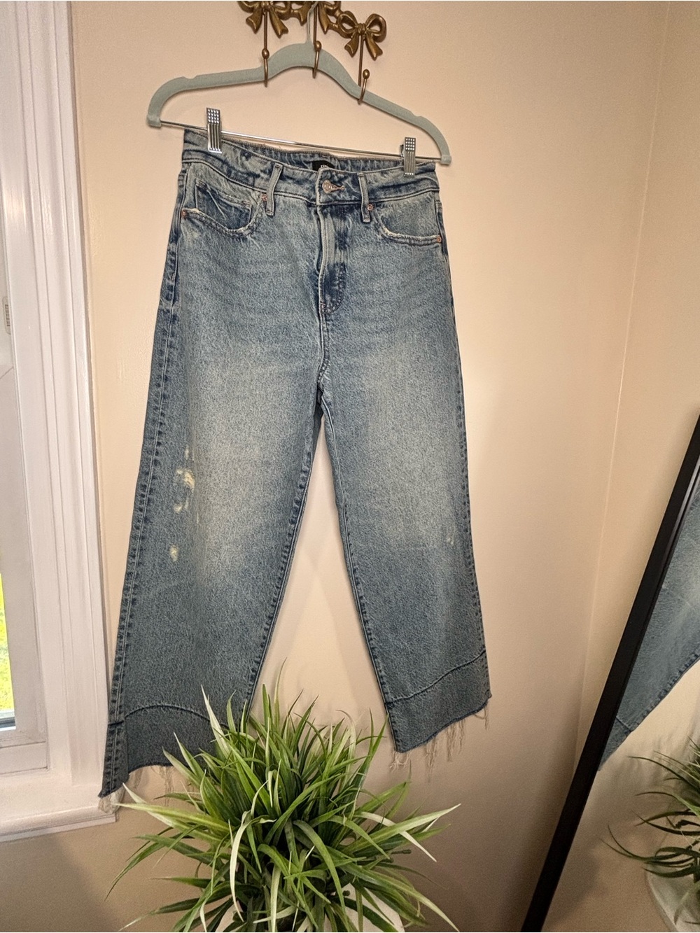Express Light Blue High-Rise Wide Leg Jeans